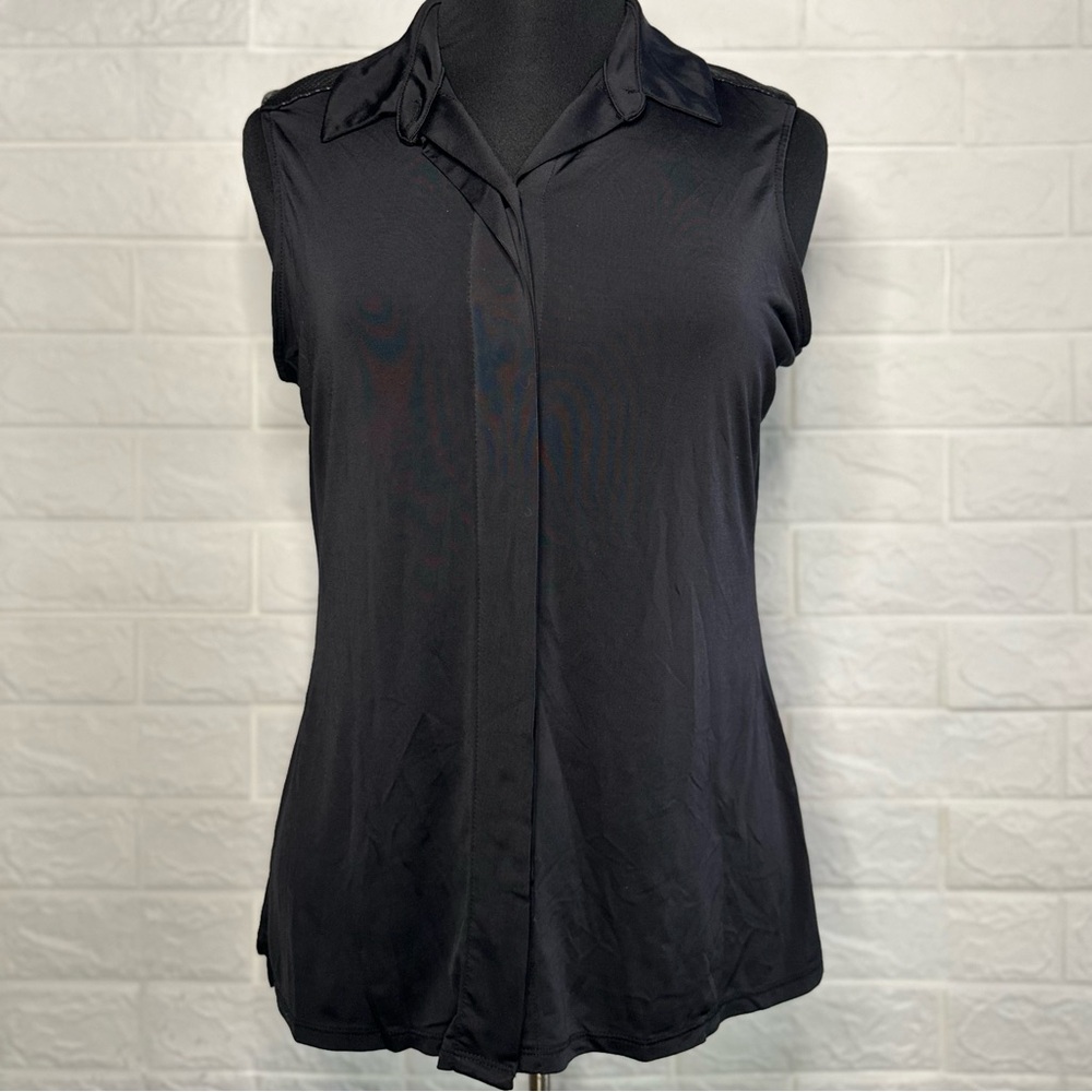 Worthington Black Sleeveless Blouse
